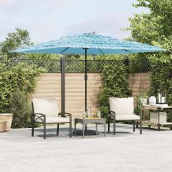 Parasol de jardin avec m&acirc;t en acier bleu 290x290x238 cm