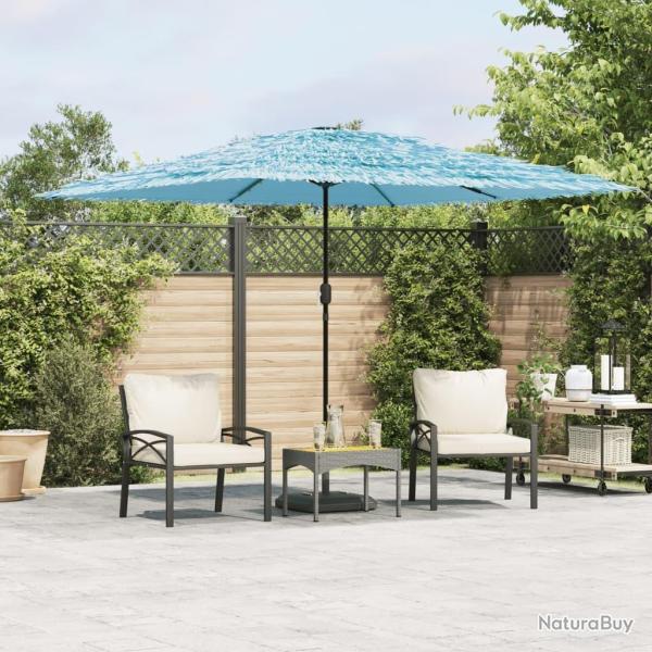 Parasol de jardin avec m�t en acier bleu 290x290x238 cm