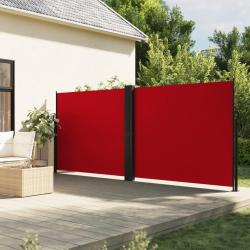 Auvent lat&eacute;ral r&eacute;tractable rouge 180x600 cm alsavelo