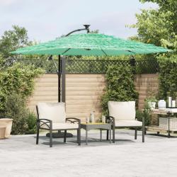Parasol de jardin avec m&acirc;t en acier vert 269x269x235 cm