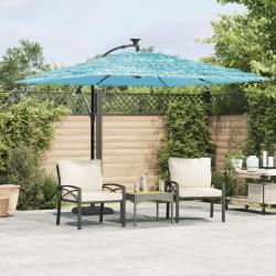 Parasol de jardin avec m&acirc;t en acier bleu 269x269x235 cm