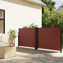 Auvent lat&eacute;ral r&eacute;tractable marron 140x1000 cm