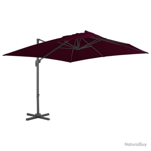 Parasol de jardin en porte--faux avec mt en aluminium alsavelo