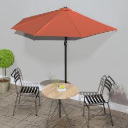 Parasol de balcon et m&acirc;t en aluminium Terre cuite 270x144x222cm