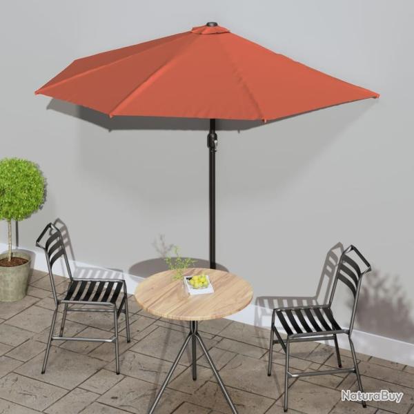 Parasol de balcon et mt en aluminium Terre cuite 270x144x222cm alsavelo