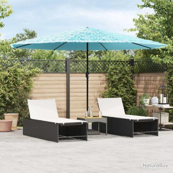 Parasol de jardin avec m�t en acier bleu 388x388x248 cm