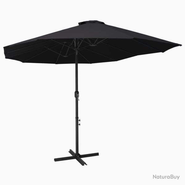 Parasol d'ext�rieur et poteau en aluminium 460x270 cm Noir