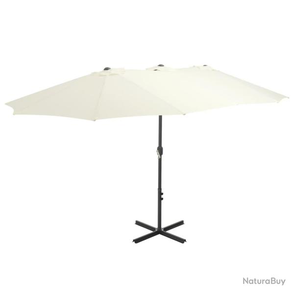 Parasol d'extrieur et poteau en aluminium 460x270 cm sable alsavelo