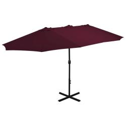 Parasol d'ext&eacute;rieur avec m&acirc;t en aluminium rouge bordeaux
