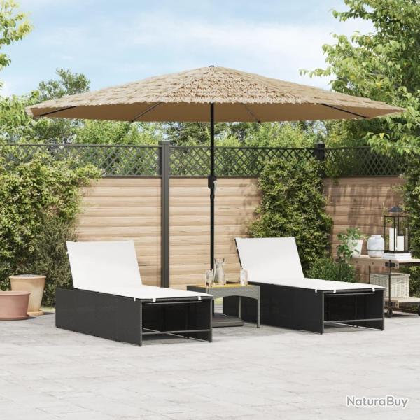 Parasol de jardin avec LED et m�t en acier marron 388x388x248cm alsavelo