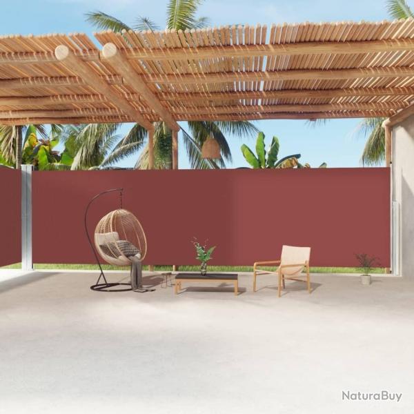 Auvent latral rtractable Marron 220x1200 cm alsavelo
