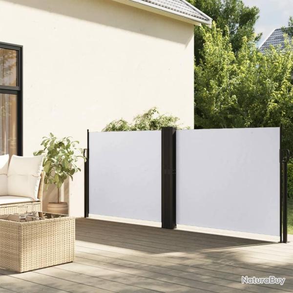 Auvent lat�ral r�tractable blanc 140x1200 cm