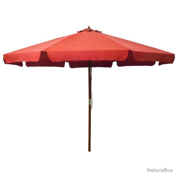 Parasol d'ext�rieur avec m�t en bois 330 cm Terre cuite