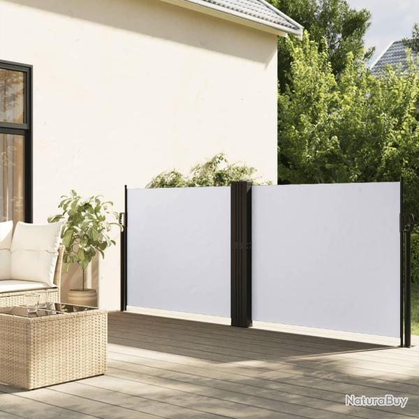 Auvent lat�ral r�tractable blanc 120x1000 cm