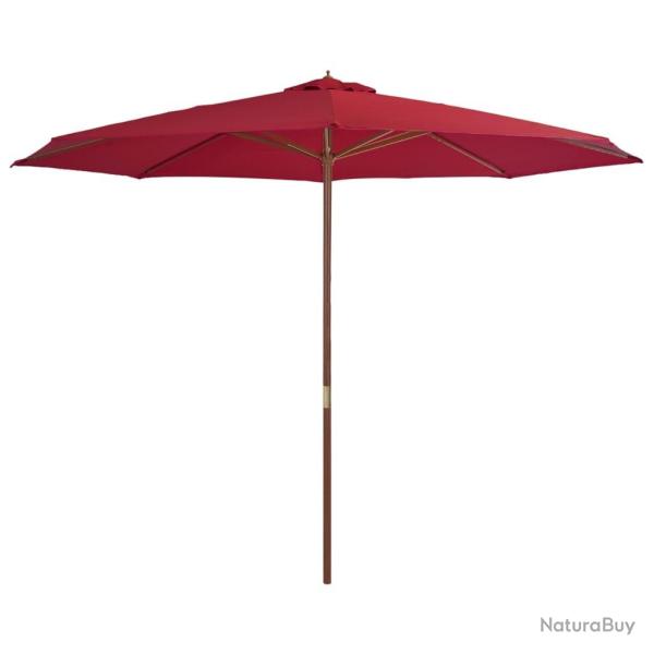 Parasol d'ext�rieur avec m�t en bois 350 cm Bordeaux