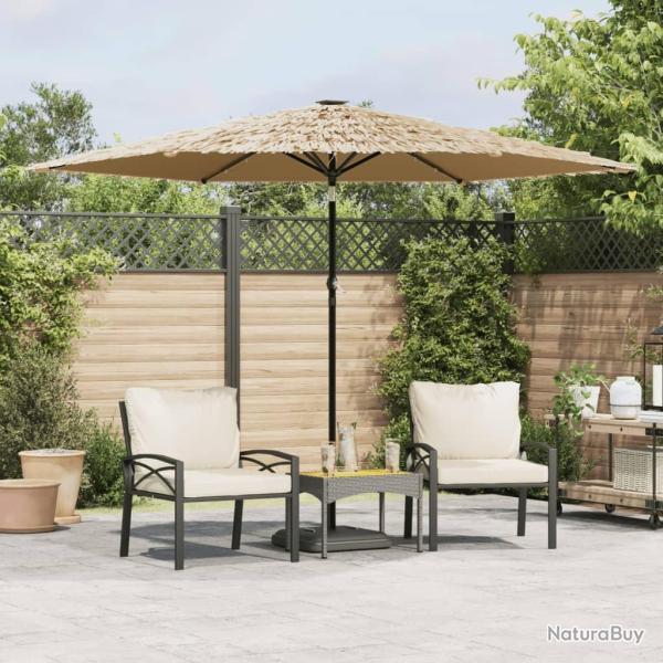 Parasol de jardin avec LED et m�t en acier marron 288x288x225cm