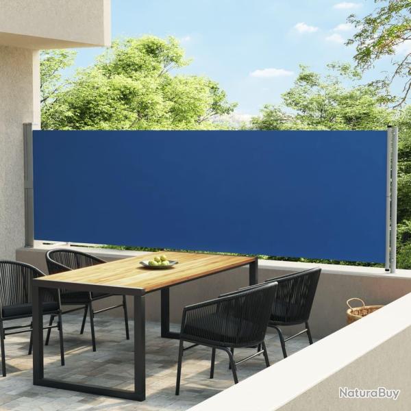 Auvent lat�ral r�tractable de patio 140x600 cm bleu