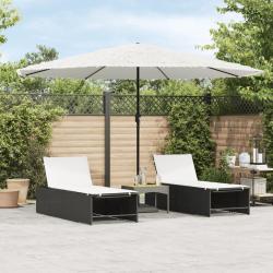 Parasol de jardin avec m&acirc;t en acier blanc 388x388x248 cm