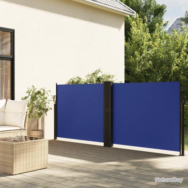 Auvent lat�ral r�tractable bleu 120x1000 cm