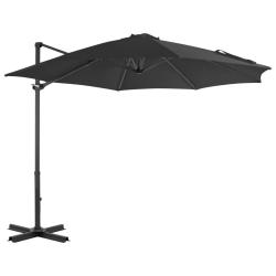 Parasol de jardin en porte-&agrave;-faux et poteau en aluminium alsavelo