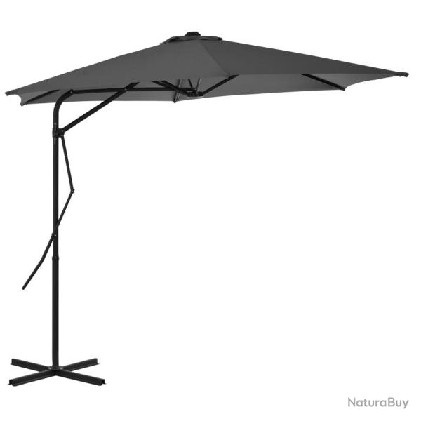 Parasol d'ext�rieur avec poteau en acier 300 cm Anthracite alsavelo