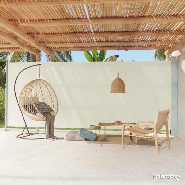 Auvent latral rtractable de patio 220x600 cm Crme alsavelo