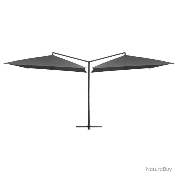 Parasol double avec mt en acier 250 x 250 cm Anthracite alsavelo