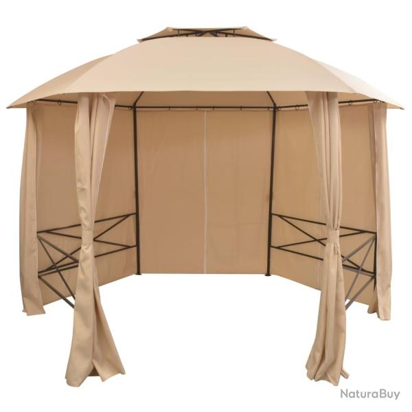 Chapiteau tente de jardin avec rideaux Hexagonal 360 x 265 cm