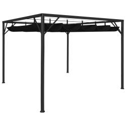 Chapiteau de jardin avec auvent r&eacute;tractable 3x3 m Anthracite