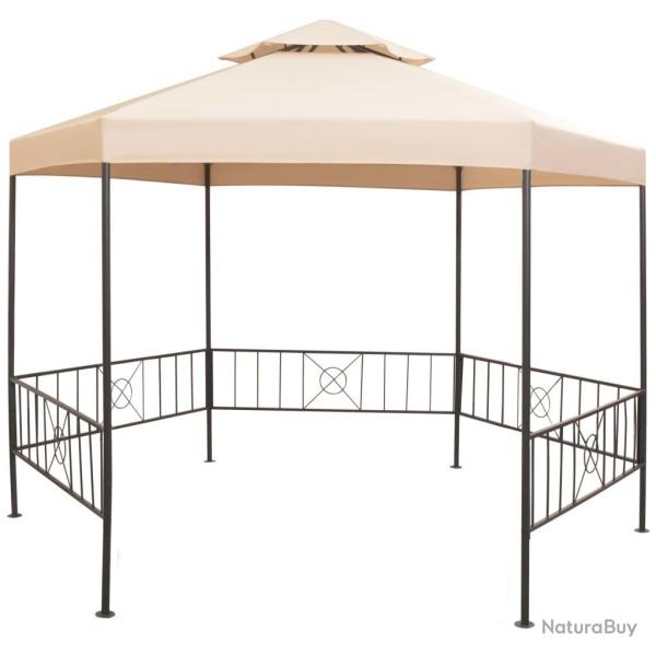 Chapiteau tente de jardin Hexagonal Beige 323 x 265 cm