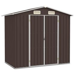 Abri de jardin Marron 205x129x183 cm Acier galvanis&eacute;