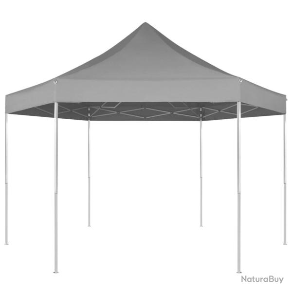 Chapiteau hexagonal pliable Gris 3,6x3,1 m alsavelo