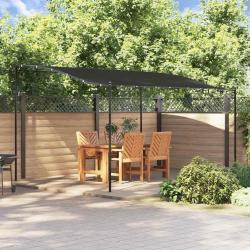 Auvent anthracite 4x3 m 180 g/m&sup2; tissu et acier