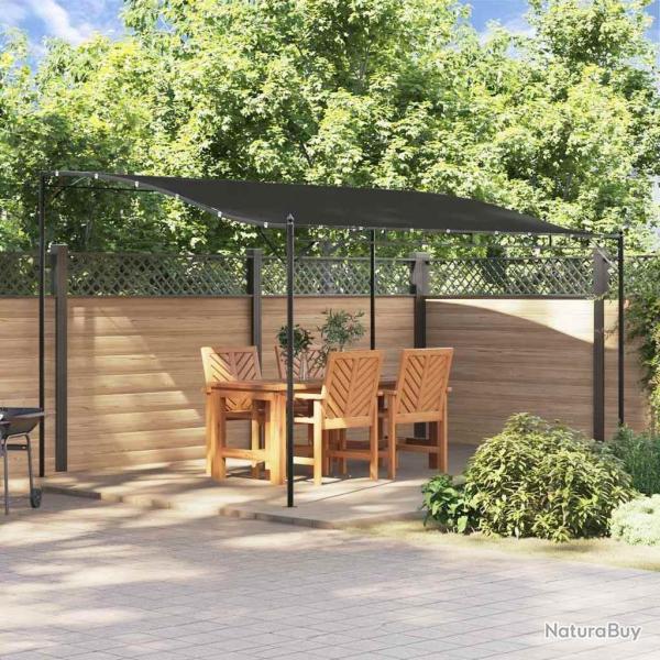Auvent anthracite 4x3 m 180 g/m� tissu et acier