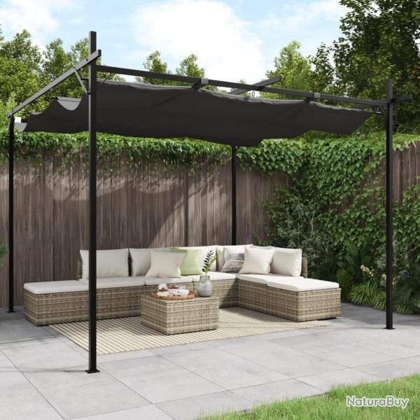 Pergola avec toit r�tractable anthracite 295x292x230 cm alsavelo