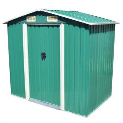 Abri de stockage pour jardin M&eacute;tal Vert 204 x 132 x 186 cm