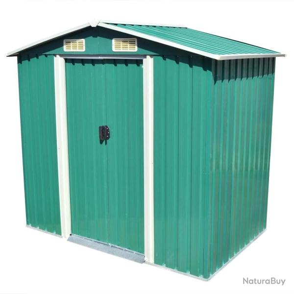 Abri de stockage pour jardin M�tal Vert 204 x 132 x 186 cm