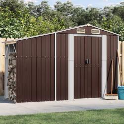 Abri de jardin marron 277x93x179 cm acier galvanis&eacute;