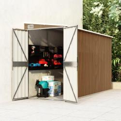 Abri de jardin mural Marron 118x288x178 cm Acier galvanis&eacute;