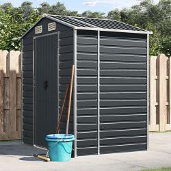 Abri de jardin anthracite 191x130x198 cm acier galvanis&eacute;