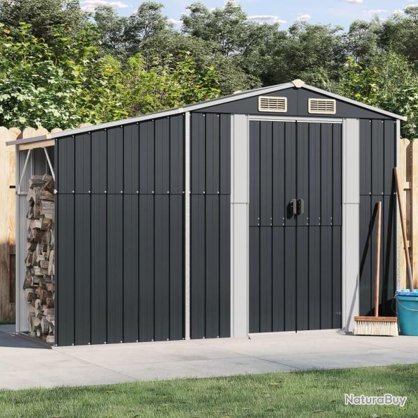 Abri de jardin anthracite 277x93x179 cm acier galvanis� alsavelo