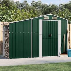 Abri de jardin vert 277x93x179 cm acier galvanis&eacute;