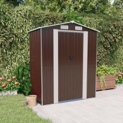 Abri de jardin Marron fonc&eacute; 192x108x223 cm Acier galvanis&eacute; alsavelo