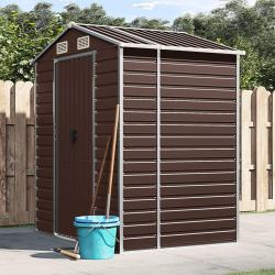 Abri de jardin marron 191x130x198 cm acier galvanis&eacute;