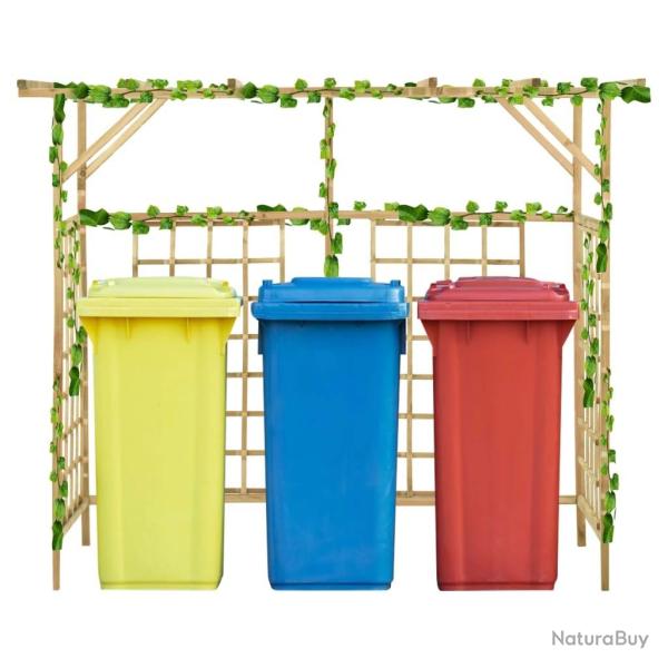 Pergola de jardin pour poubelles triples Bois de pin impr�gn�