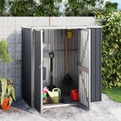 Abri &agrave; outils de jardin anthracite 161x89x161cm acier galvanis&eacute;