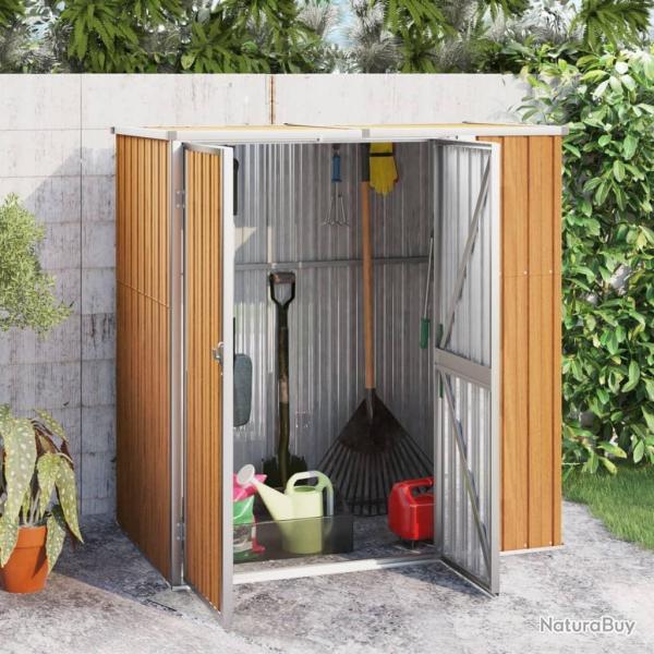 Abri � outils de jardin marron 161x89x161 cm acier galvanis�