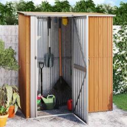Abri de jardin 180,5x97x209,5 cm acier galvanis&eacute; aspect bois