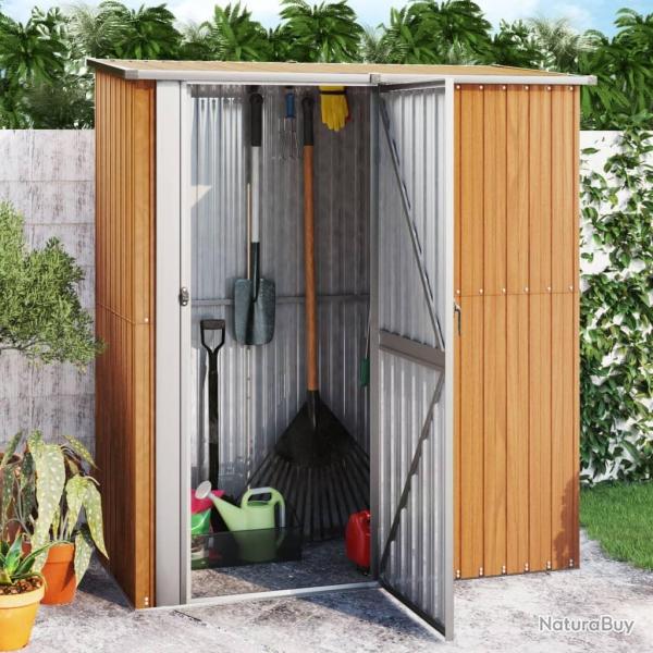 Abri de jardin 180,5x97x209,5 cm acier galvanis� aspect bois