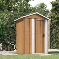 Abri de jardin Marron 126x97,5x177 cm Acier galvanis&eacute;